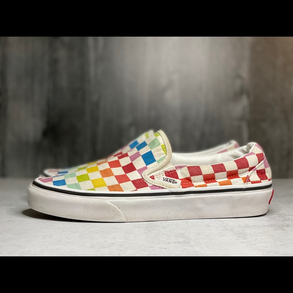 Rainbow Checkered Vans